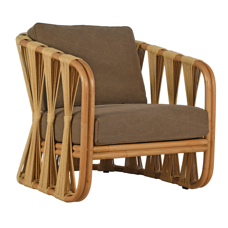 Rattan Lounge Chair 86x74x72 CM 2 4